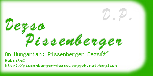 dezso pissenberger business card